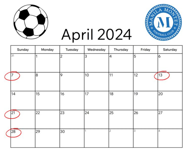 Our April Game Schedule